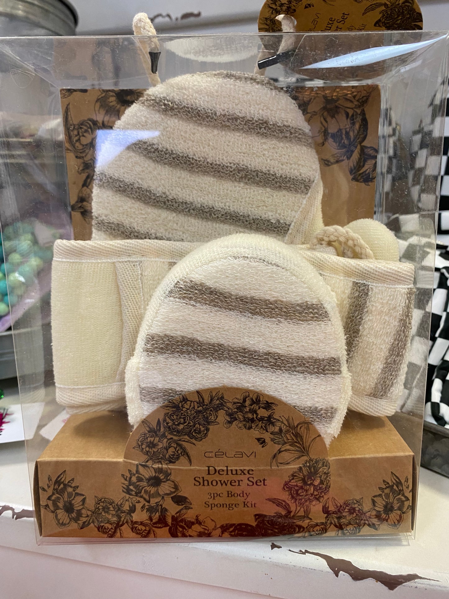 Deluxe Shower Set 3pc Body Sponge Kit