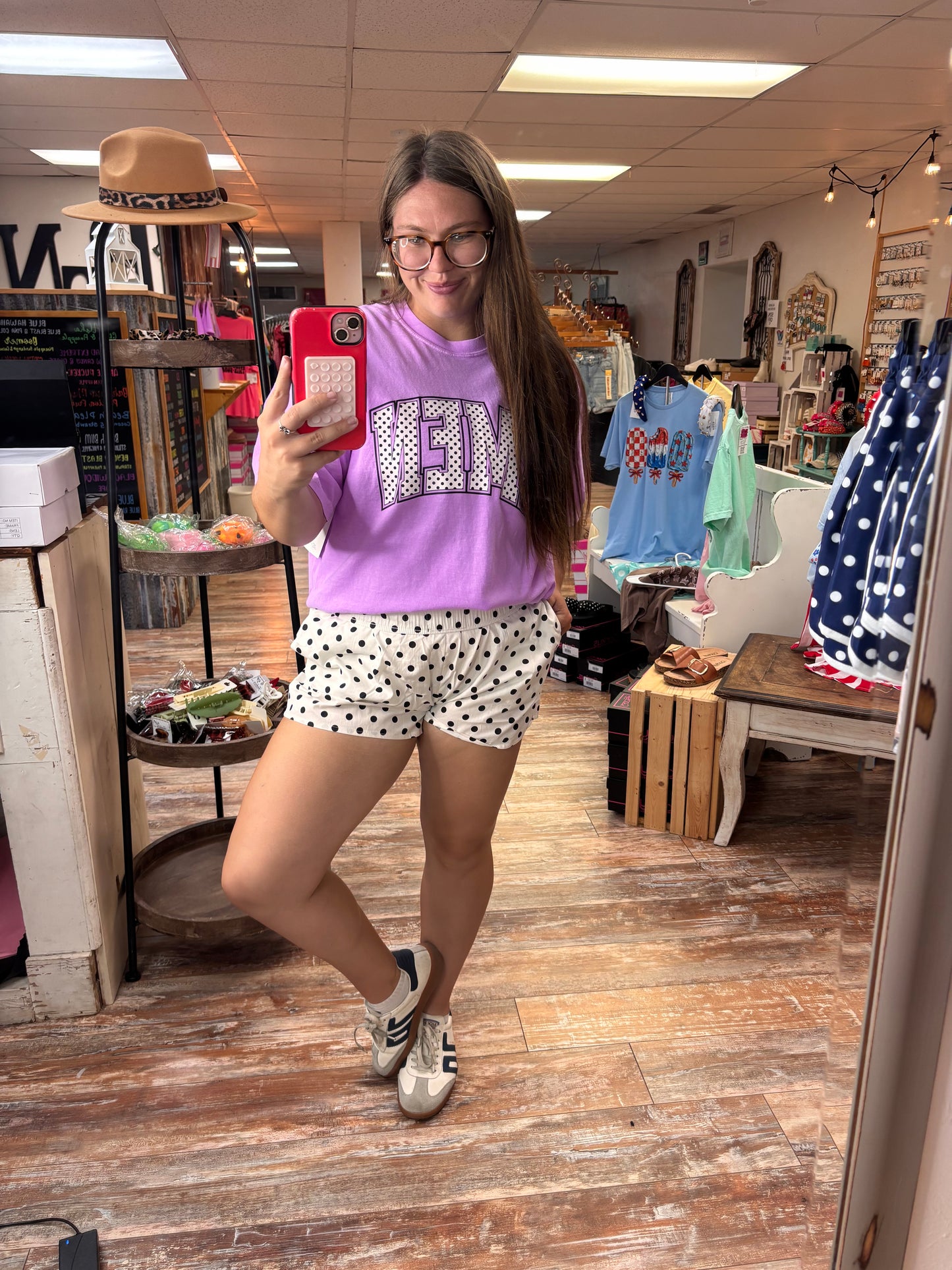 White/Black Polka LM Shorts