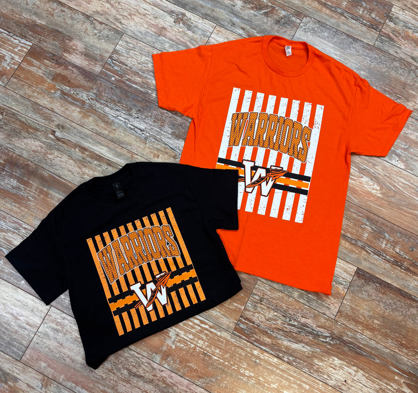 Orange/Black Striped Warrior Tee