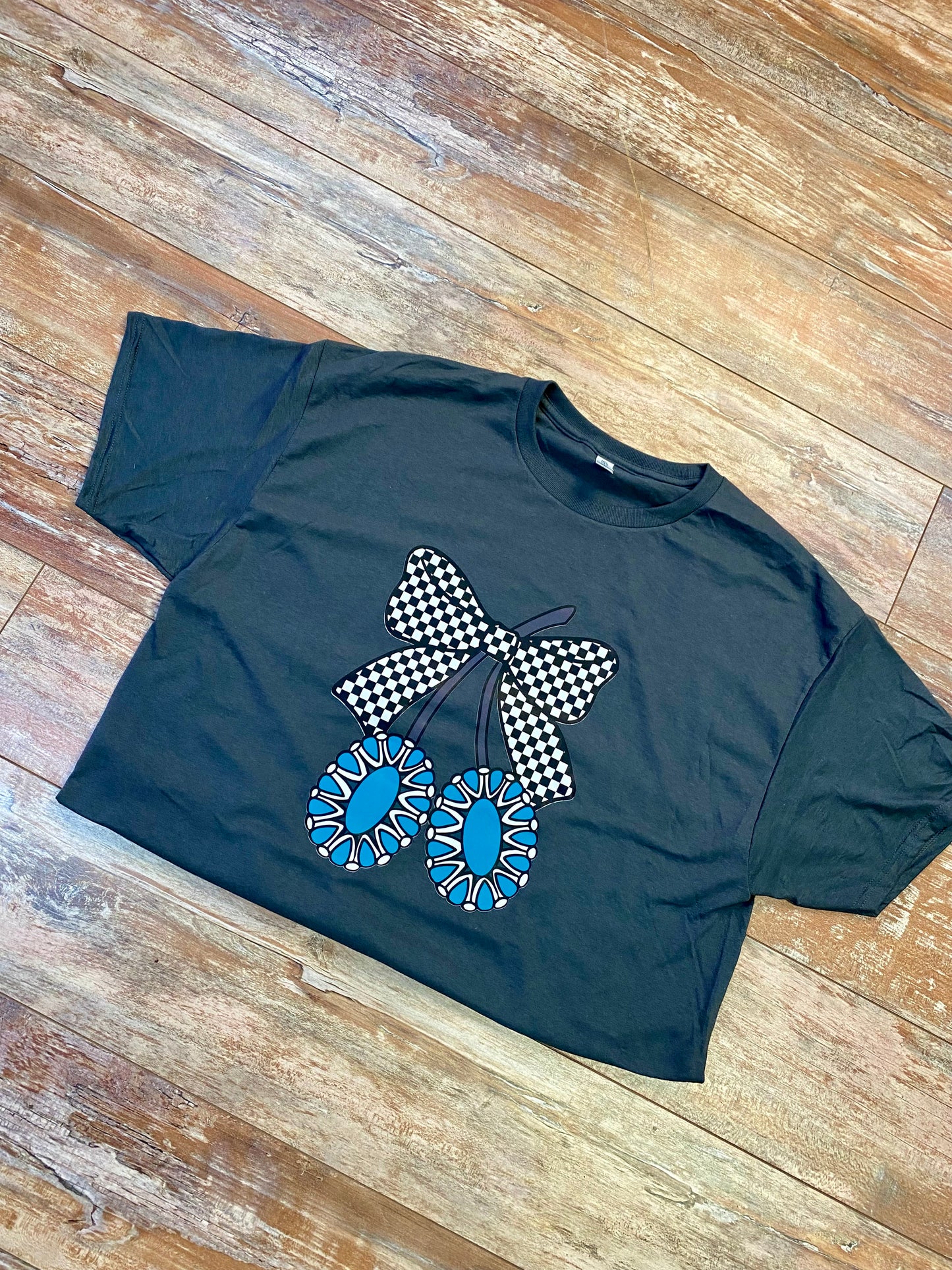 Turquoise Charm Bow Tee