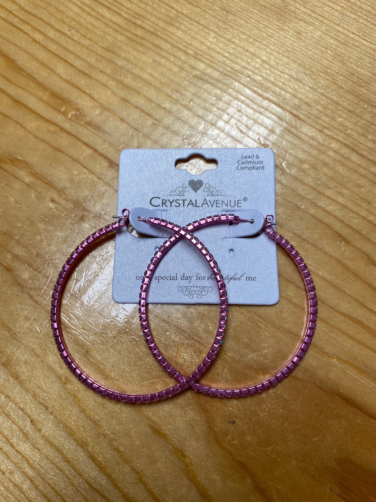 Crystal Iridescent Pink Hoop