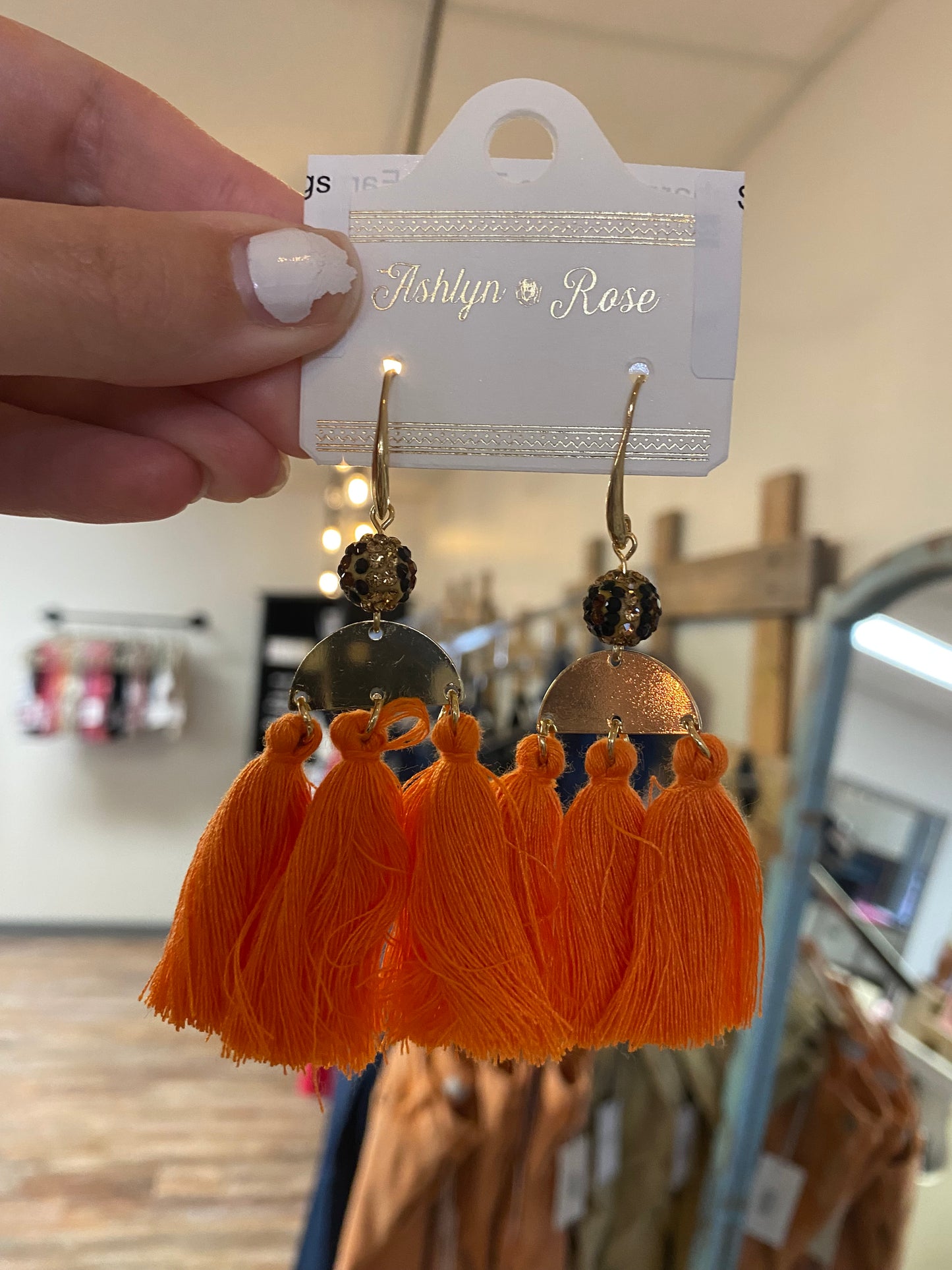 Sahara Orange Tassel Earrings