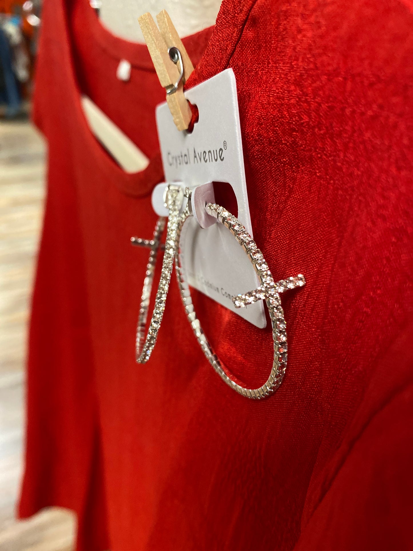 Cross Memory Hoop Earrings
