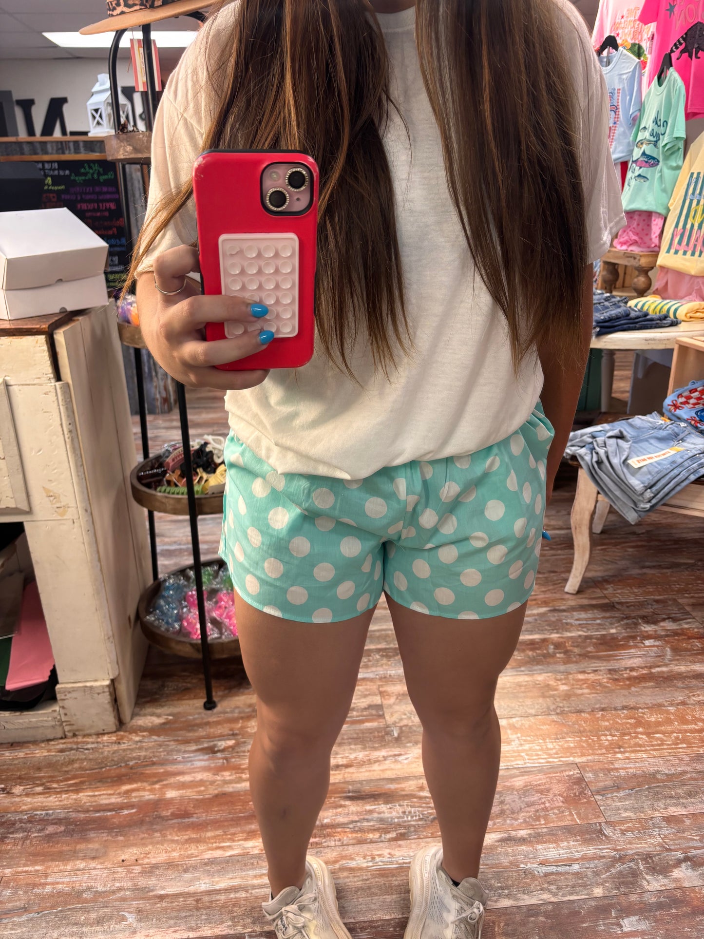Lulu Mac Mint Polka Dot Shorts