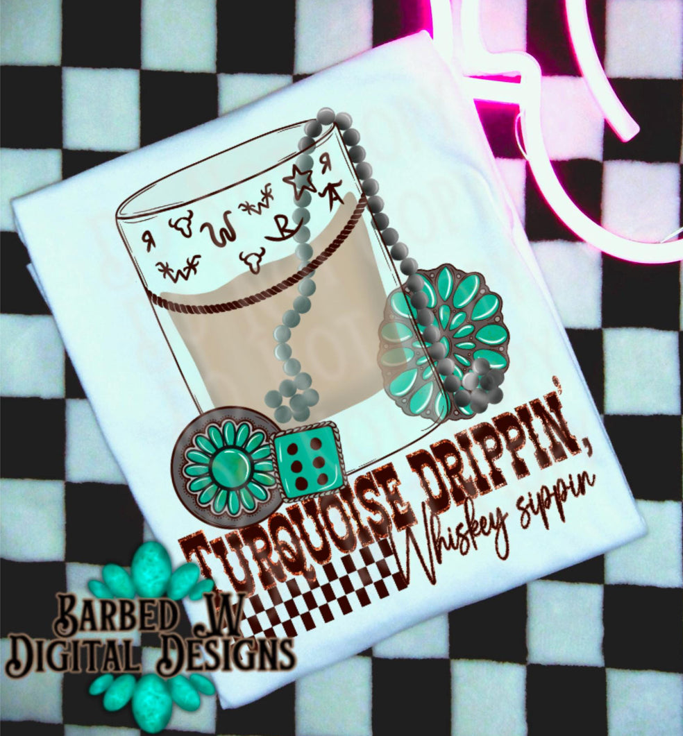 Turquoise Drippin' Tee