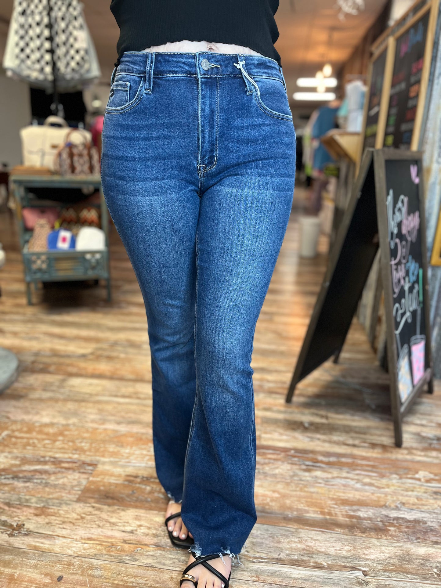 Kancan Dark High Rise Bootcut Jeans
