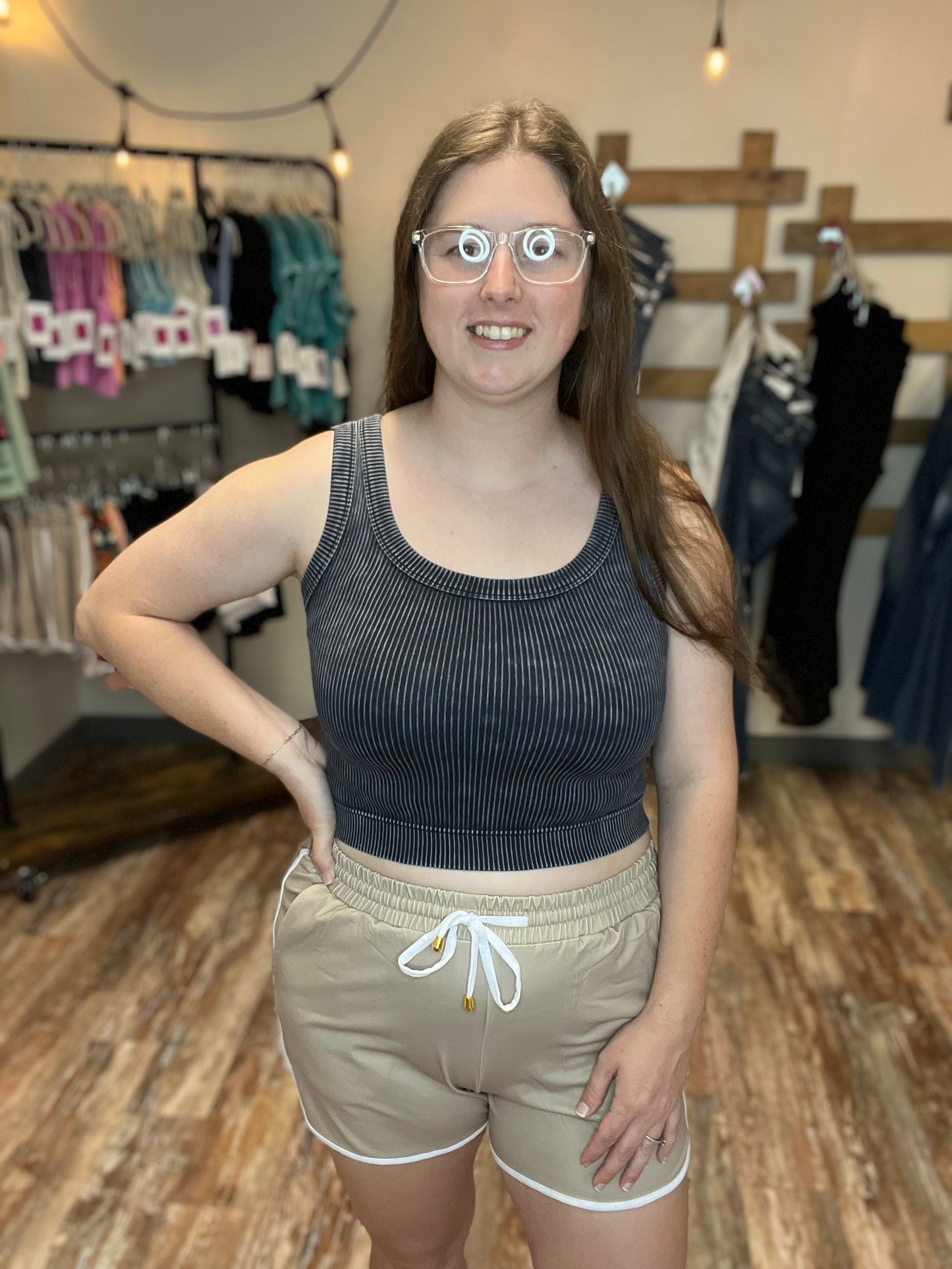 Natural Drawstring Everyday Shorts
