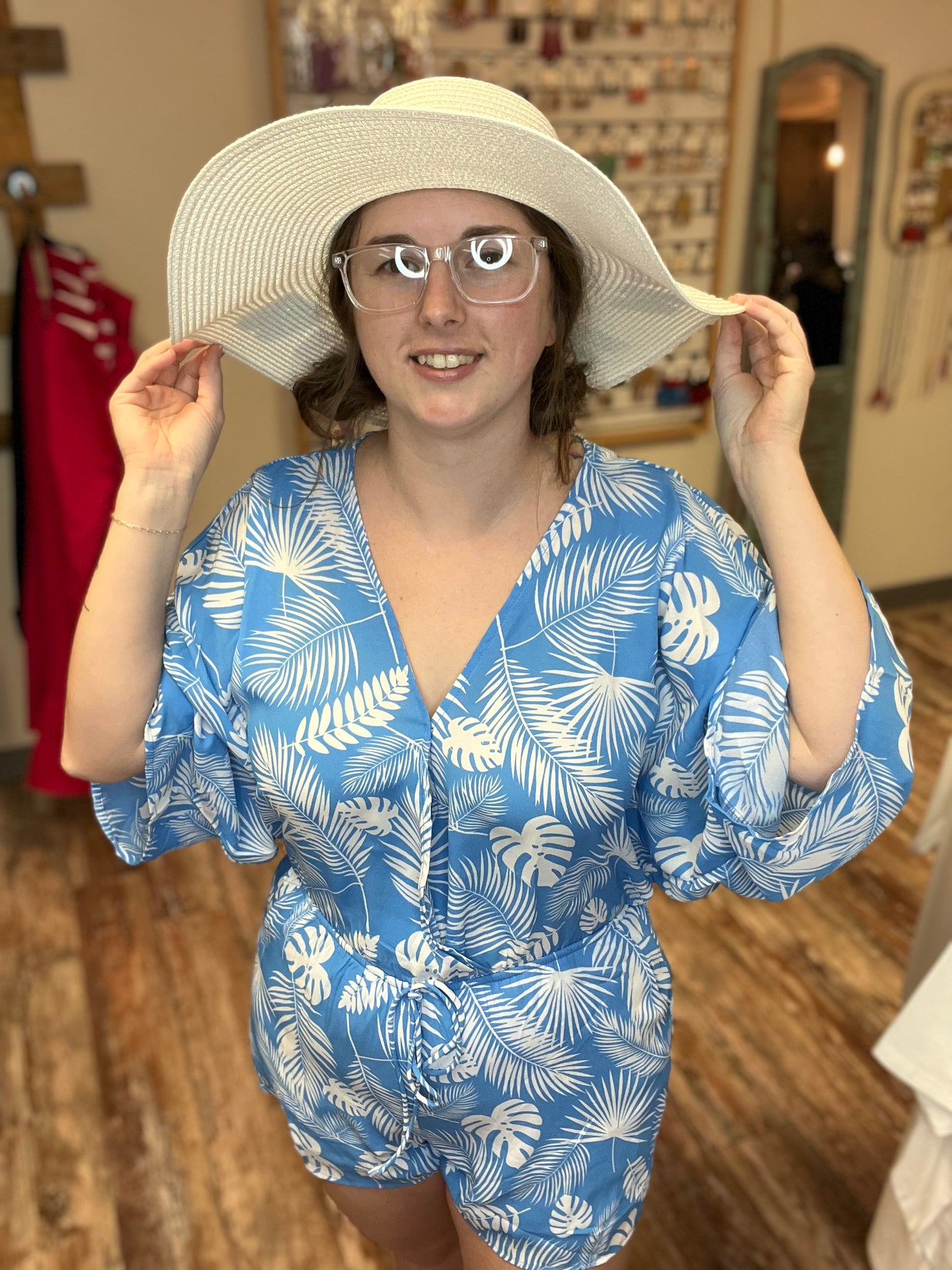 Blue Printed Romper
