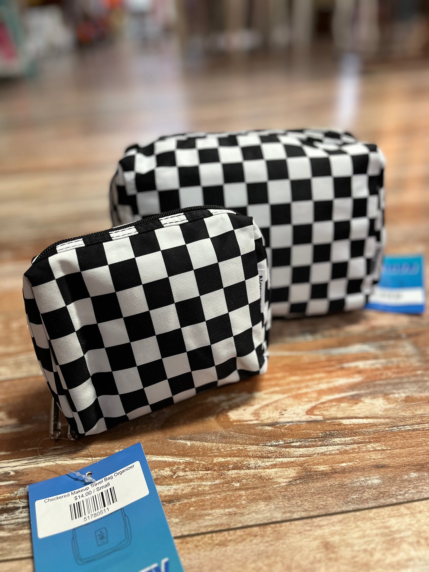 Checkered Makeup Travel Bag Organizer