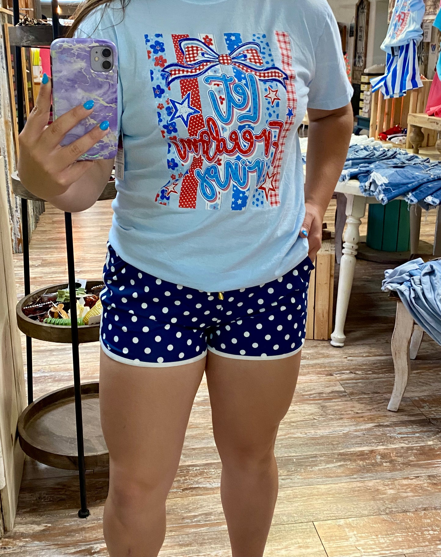 Navy Polka Dot Everyday Shorts
