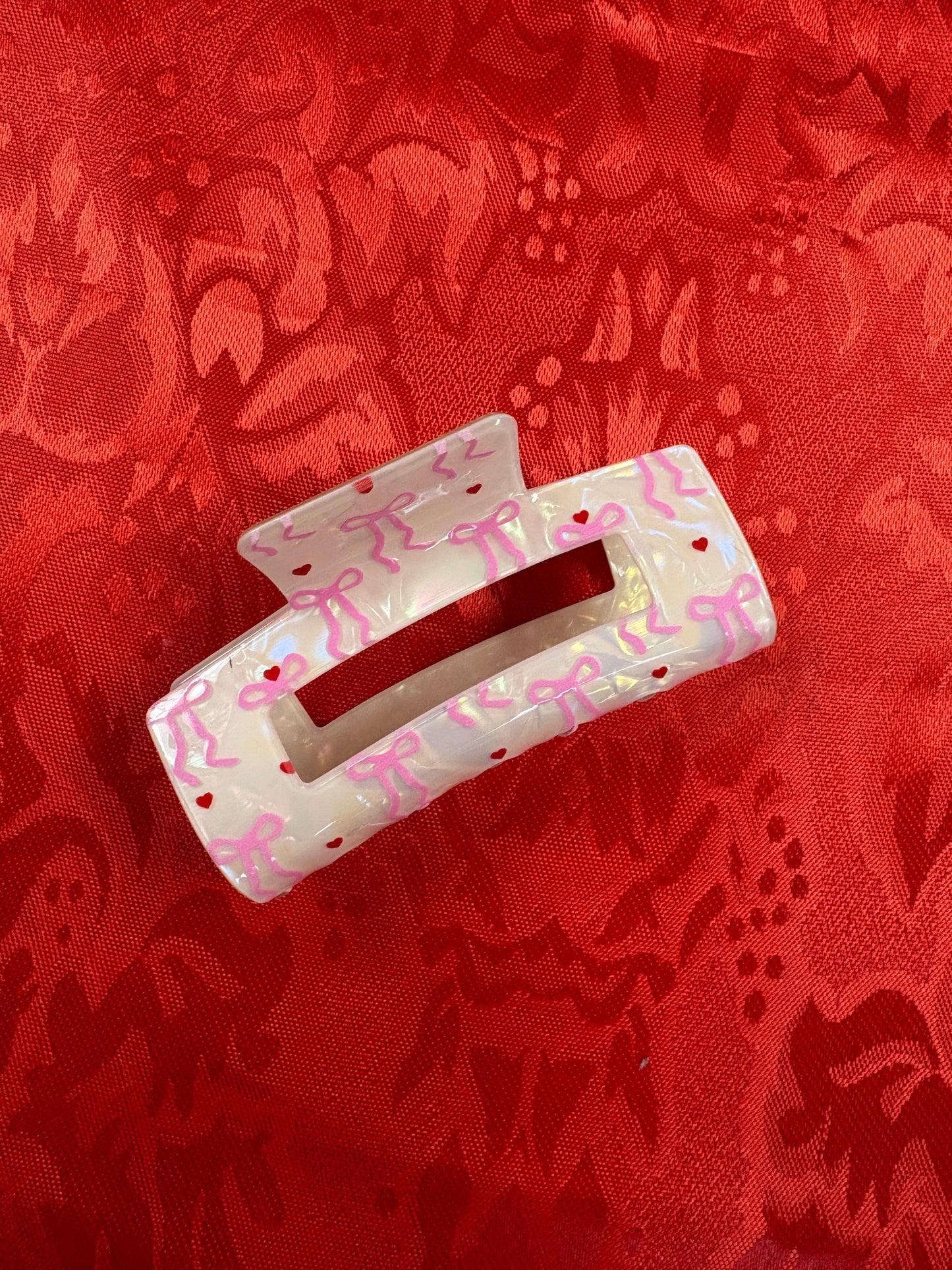 JUMBO BOW RECTANGLE HAIR CLAW CLIPS
