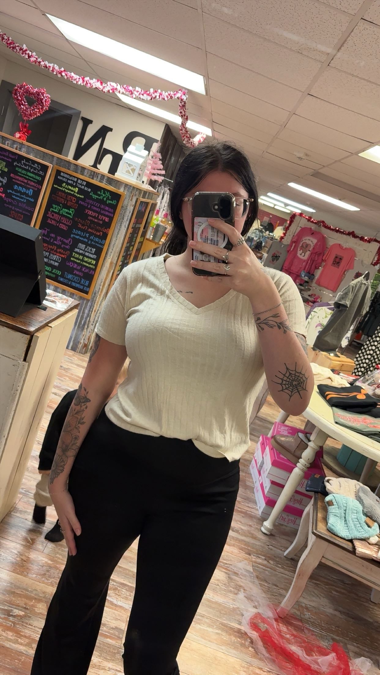 Zenana Ribbed Short Sleeve V Neck Top