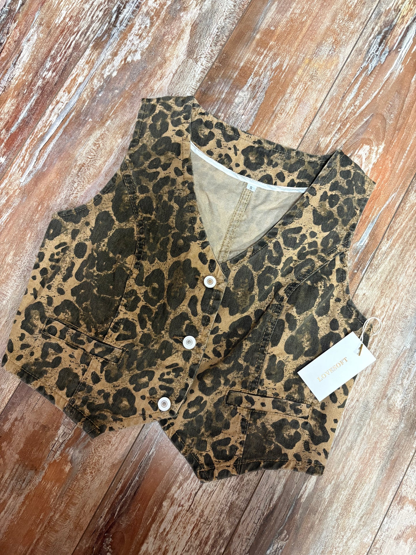 Leopard Denim Vest