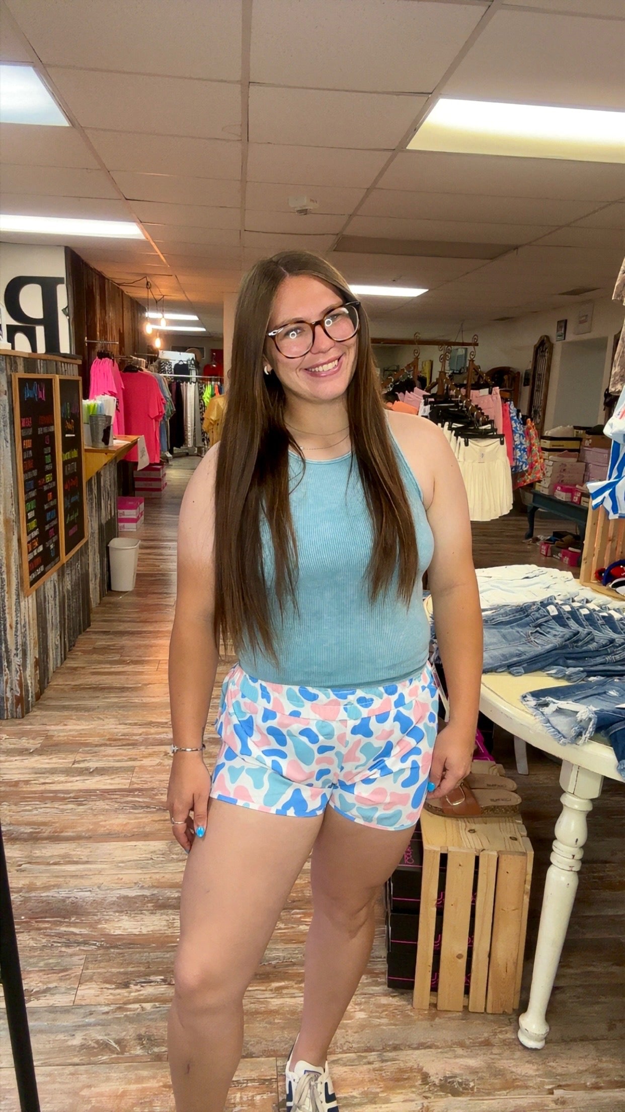 Camo Shirred High Waist Athlesure Shorts