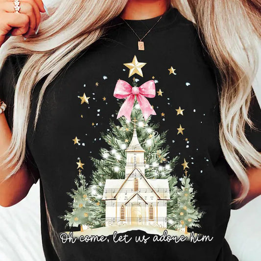 Oh Come Let Us Adore Him Tee Or Pullover