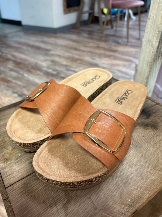 Road Trip Cognac Sandals