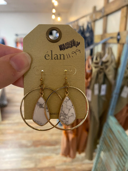 Marble Circle Earrings