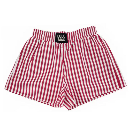 LULU MAC RED STRIPED BOXER SHORTS