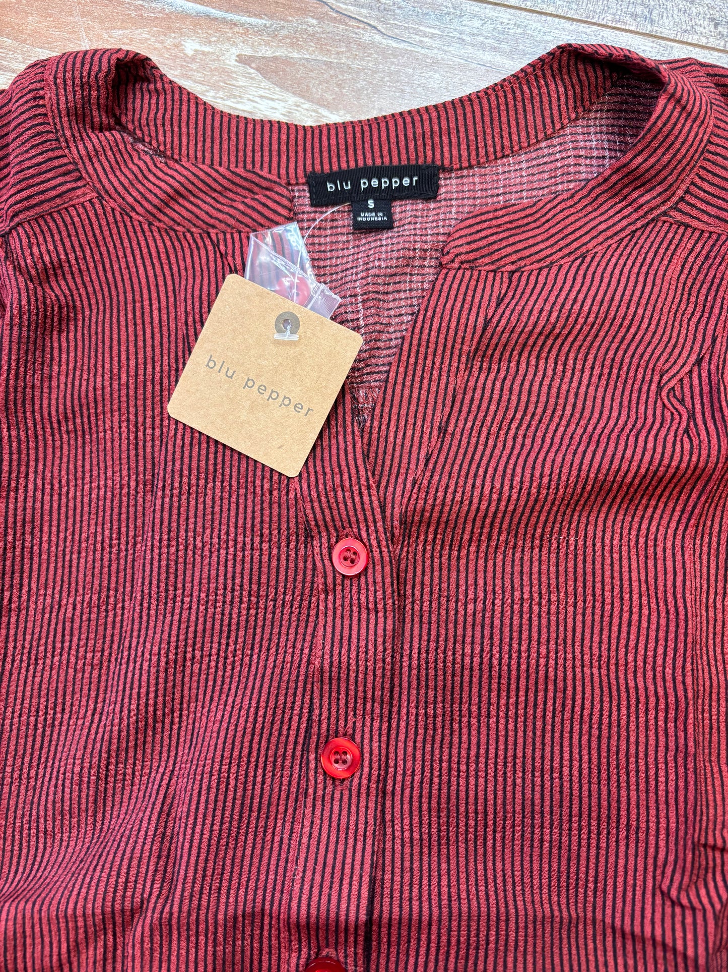 Pinstripe Short Sleeve Button Down