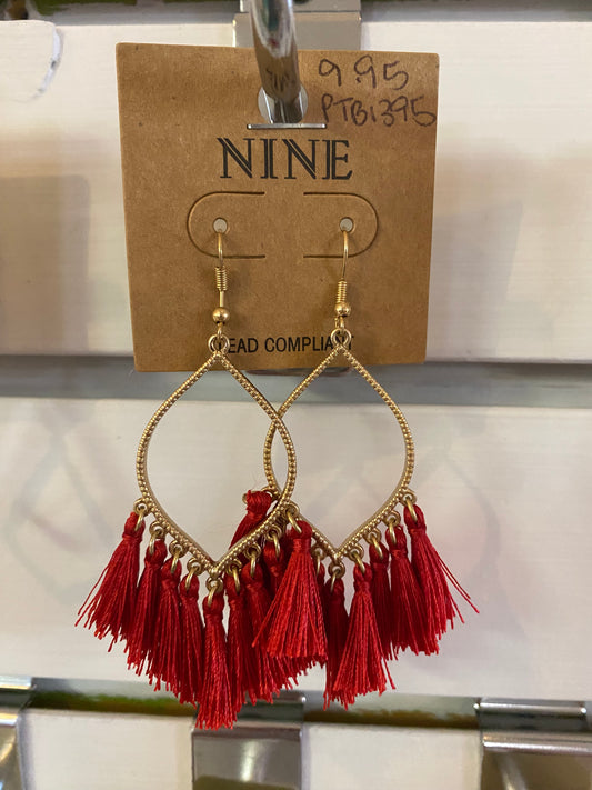 Red Tassel Earrings