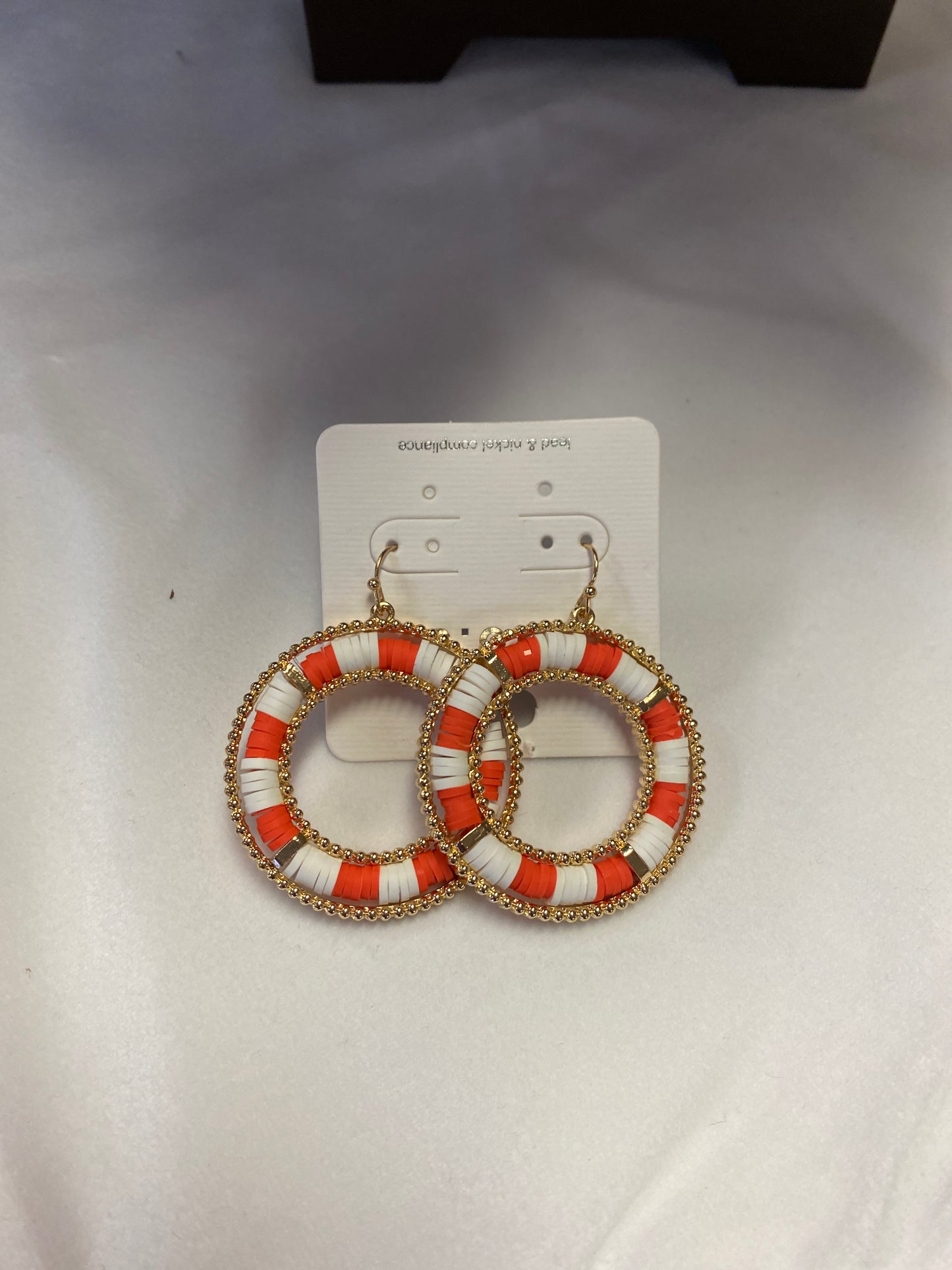 Orange & White Beaded