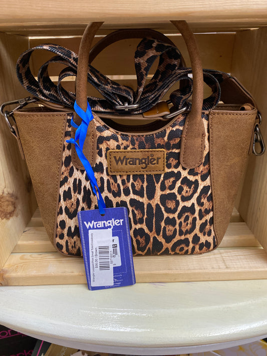 Wrangler Leopard Print Small Tote/Crossbody