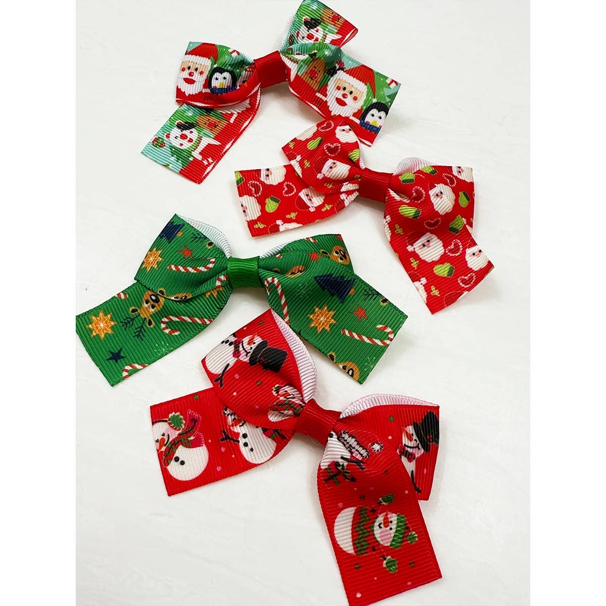 Christmas Theme Hair Bow Clip Set