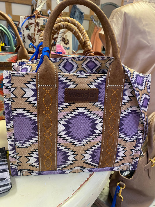 Wrangler Purple Aztec Tote/Crossbody