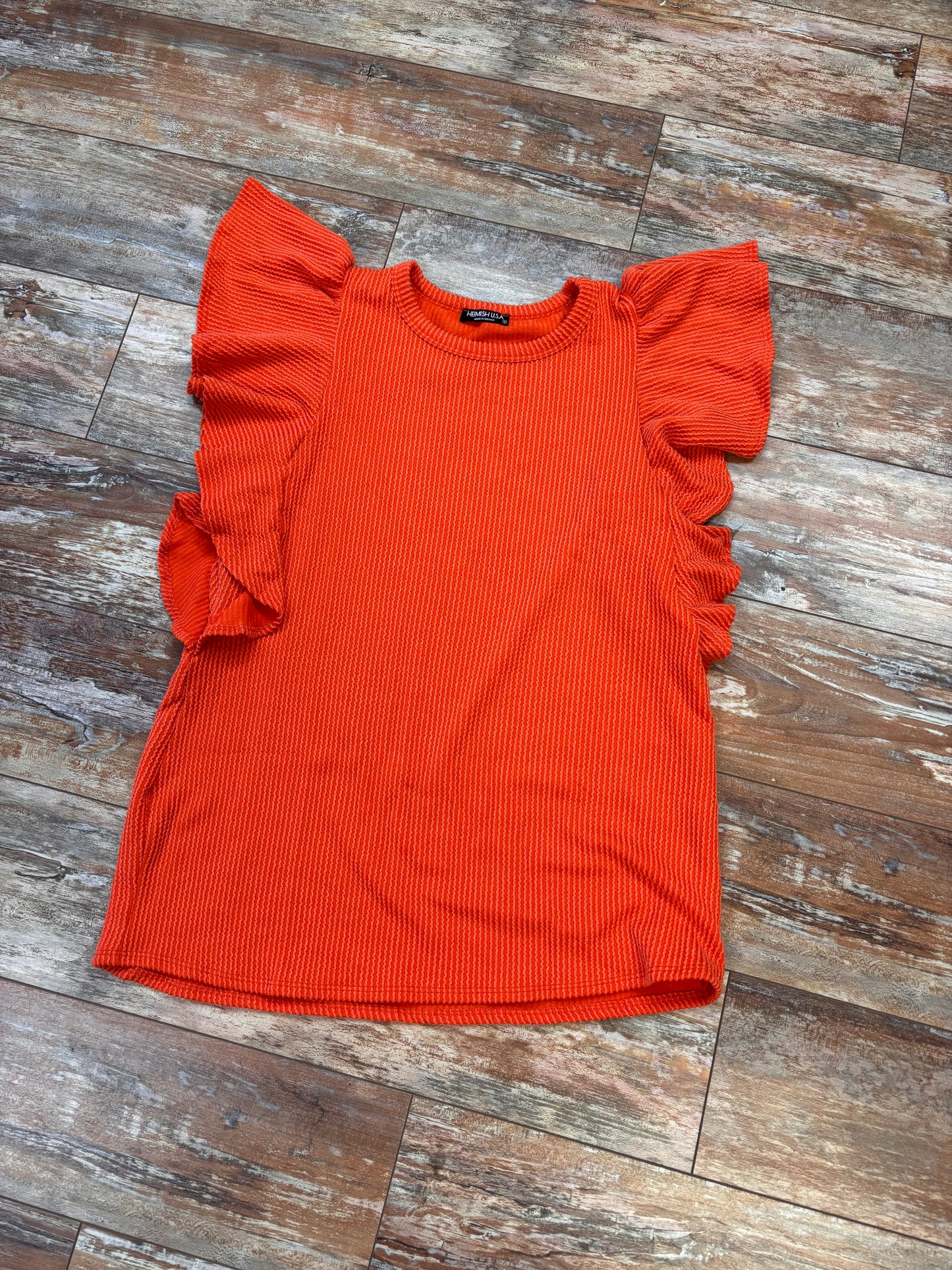 Short Ruffled Sleeve Top