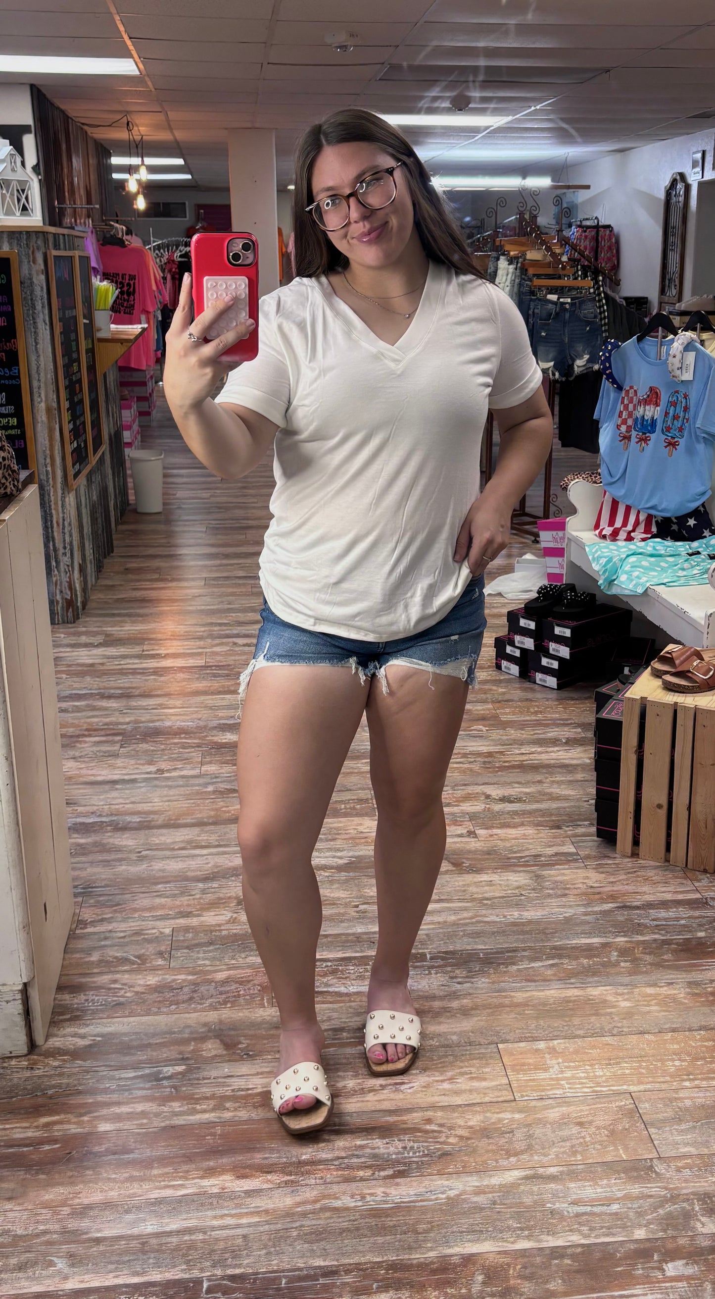 Women's V-Neck Short Sleeve Soft Cotton T-Shirt