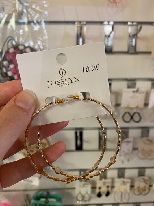 Gold Cross Hoop Earrings