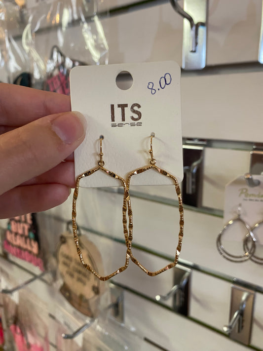 Gold Oval Earrings