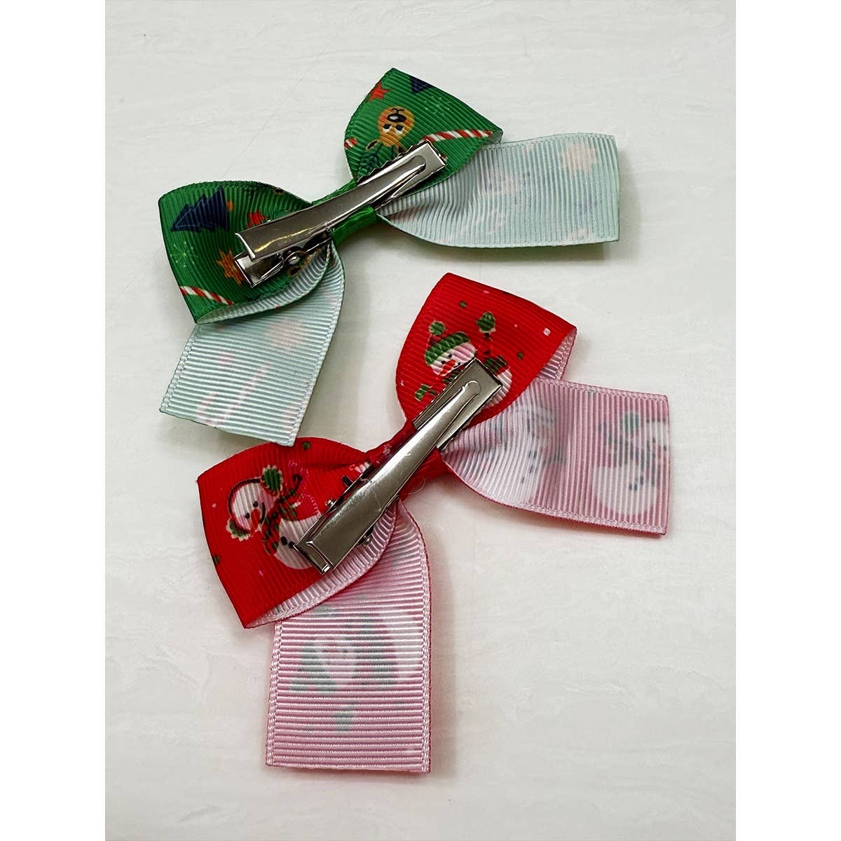 Christmas Theme Hair Bow Clip Set