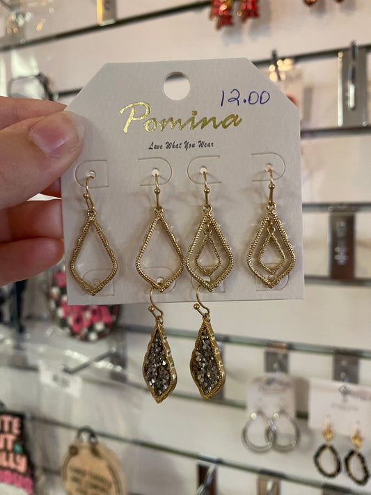 Gold Earrings Set