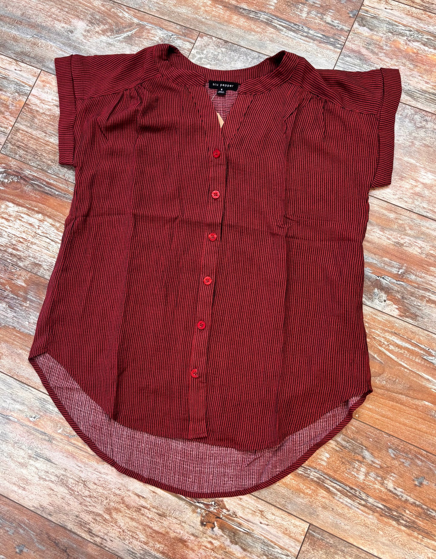Pinstripe Short Sleeve Button Down