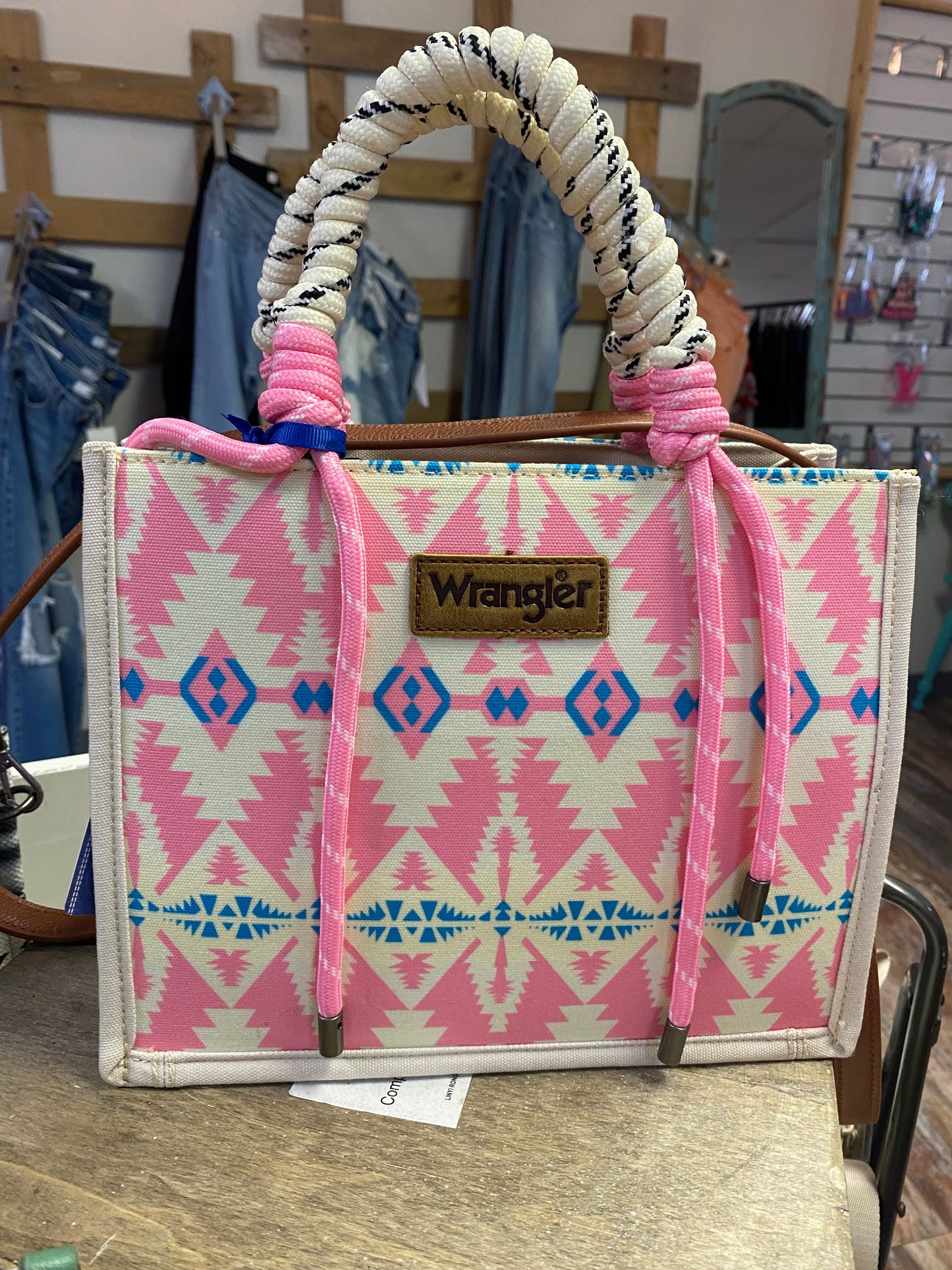 Wrangler Pink Aztec Concealed Carry Tote/Crossbody