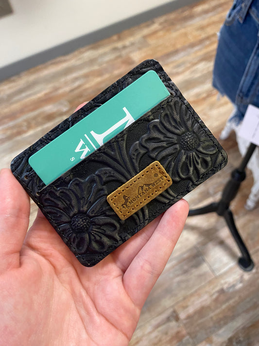 Montana West Tooled Leather Card Case