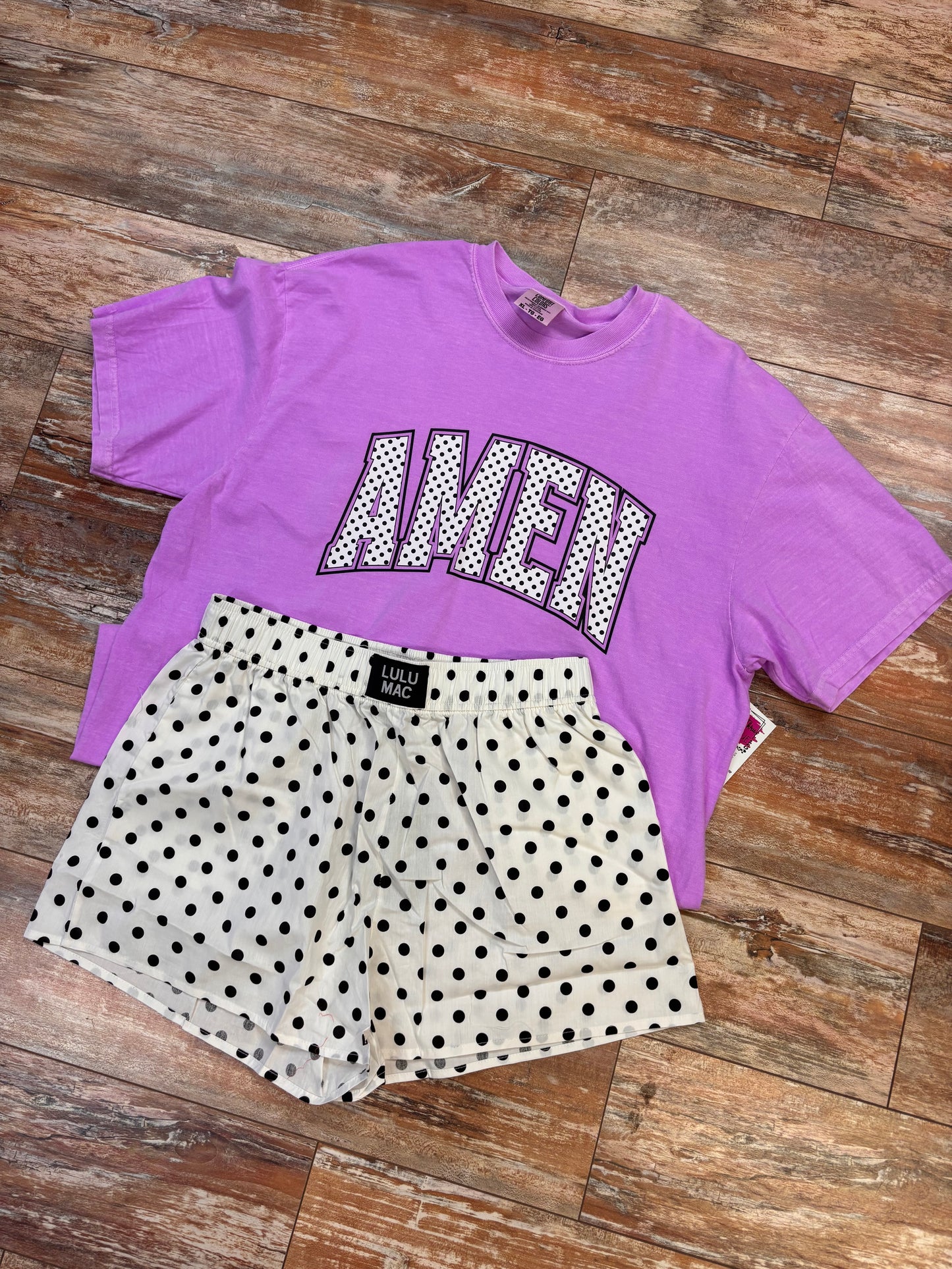 White/Black Polka LM Shorts