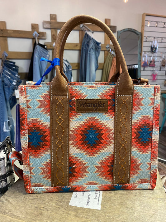 Wrangler Red Aztec Tote/Crossbody