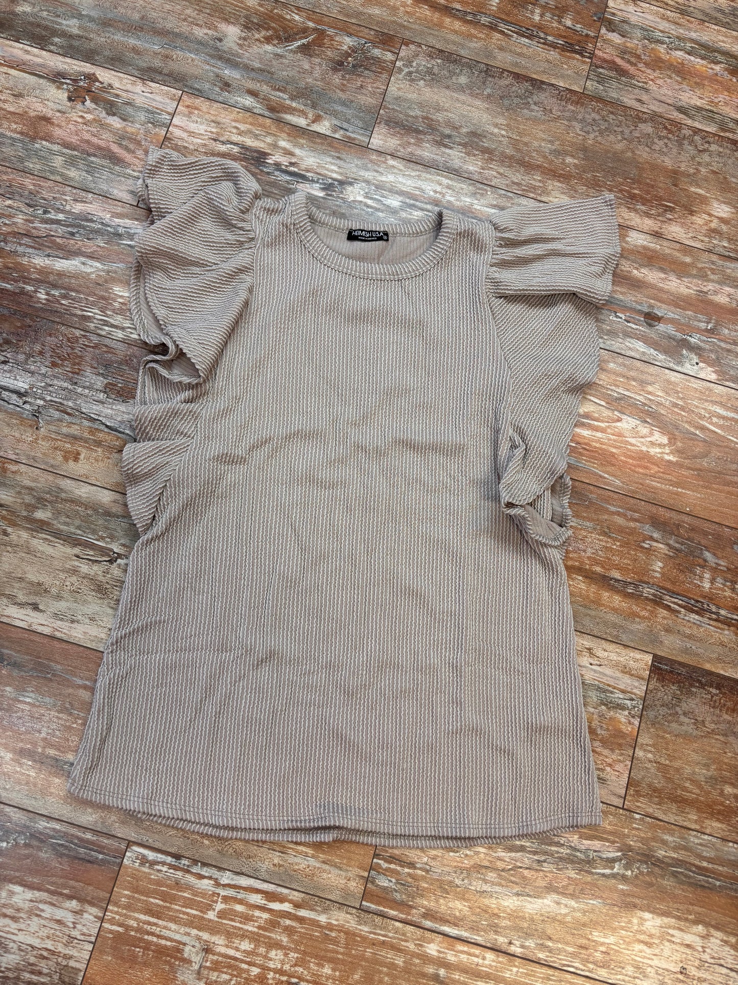 Short Ruffled Sleeve Top