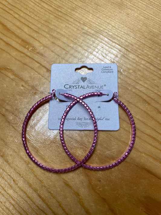 Crystal Iridescent Pink Hoop