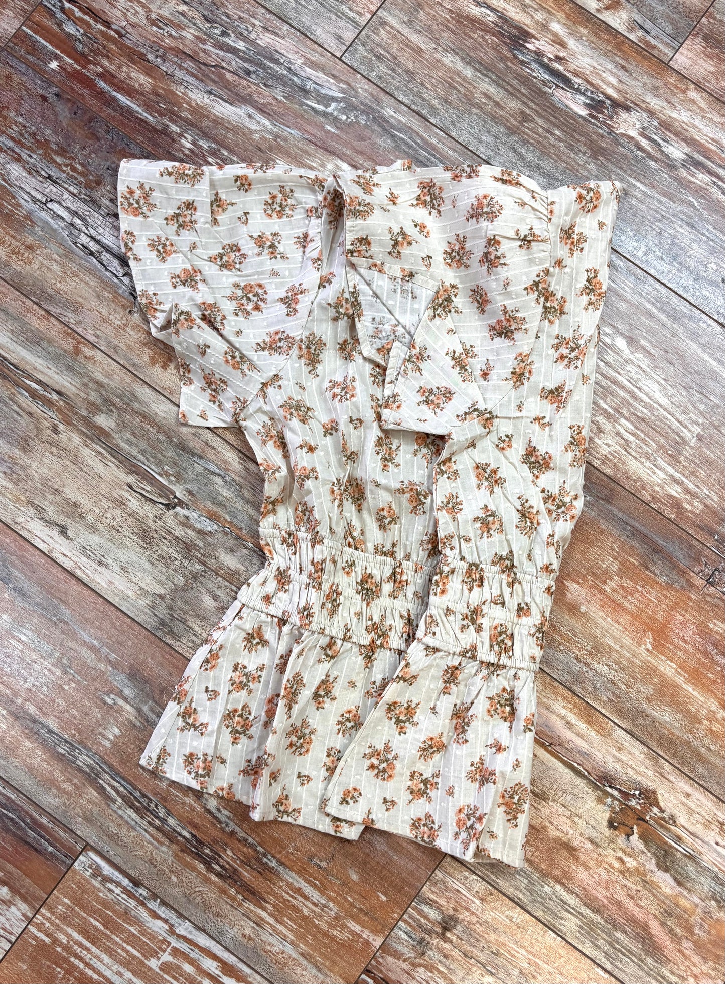 Floral Split Neck Short Sleeve Top