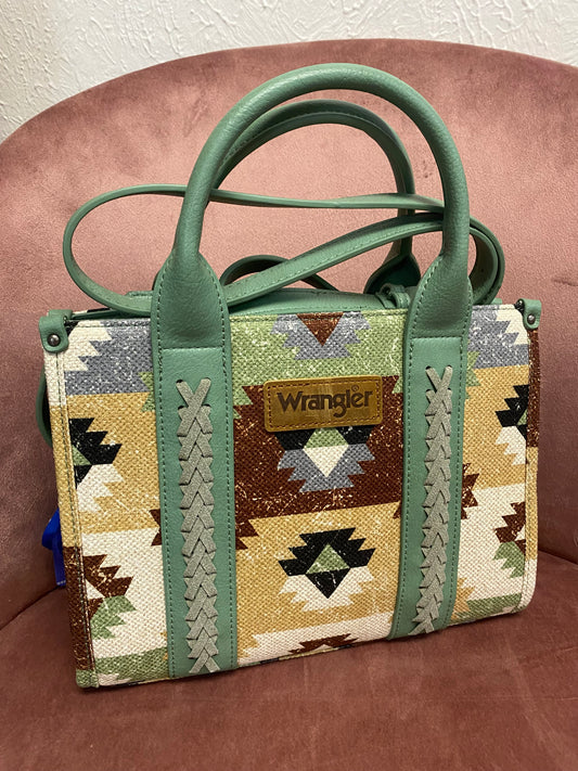 Wrangler Green Southwestern Dual Sided Tote/Crossbody