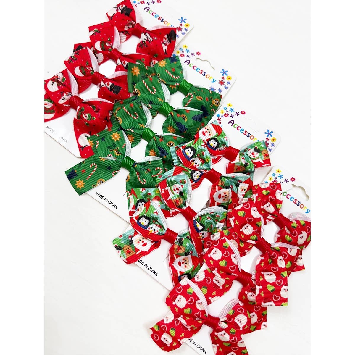 Christmas Theme Hair Bow Clip Set