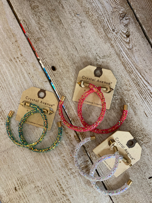 Rose Glitter Hoop 55MM