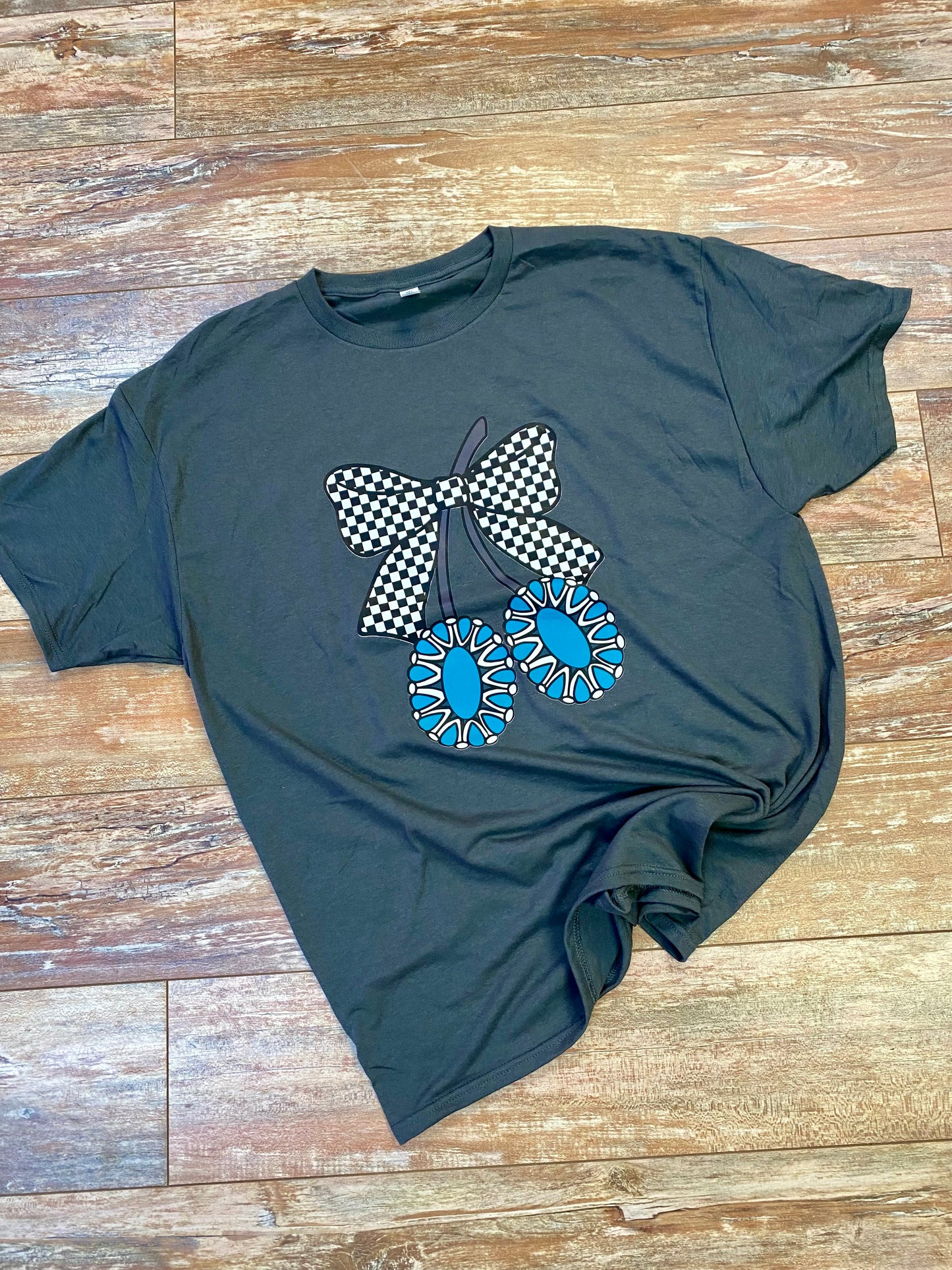 Turquoise Charm Bow Tee