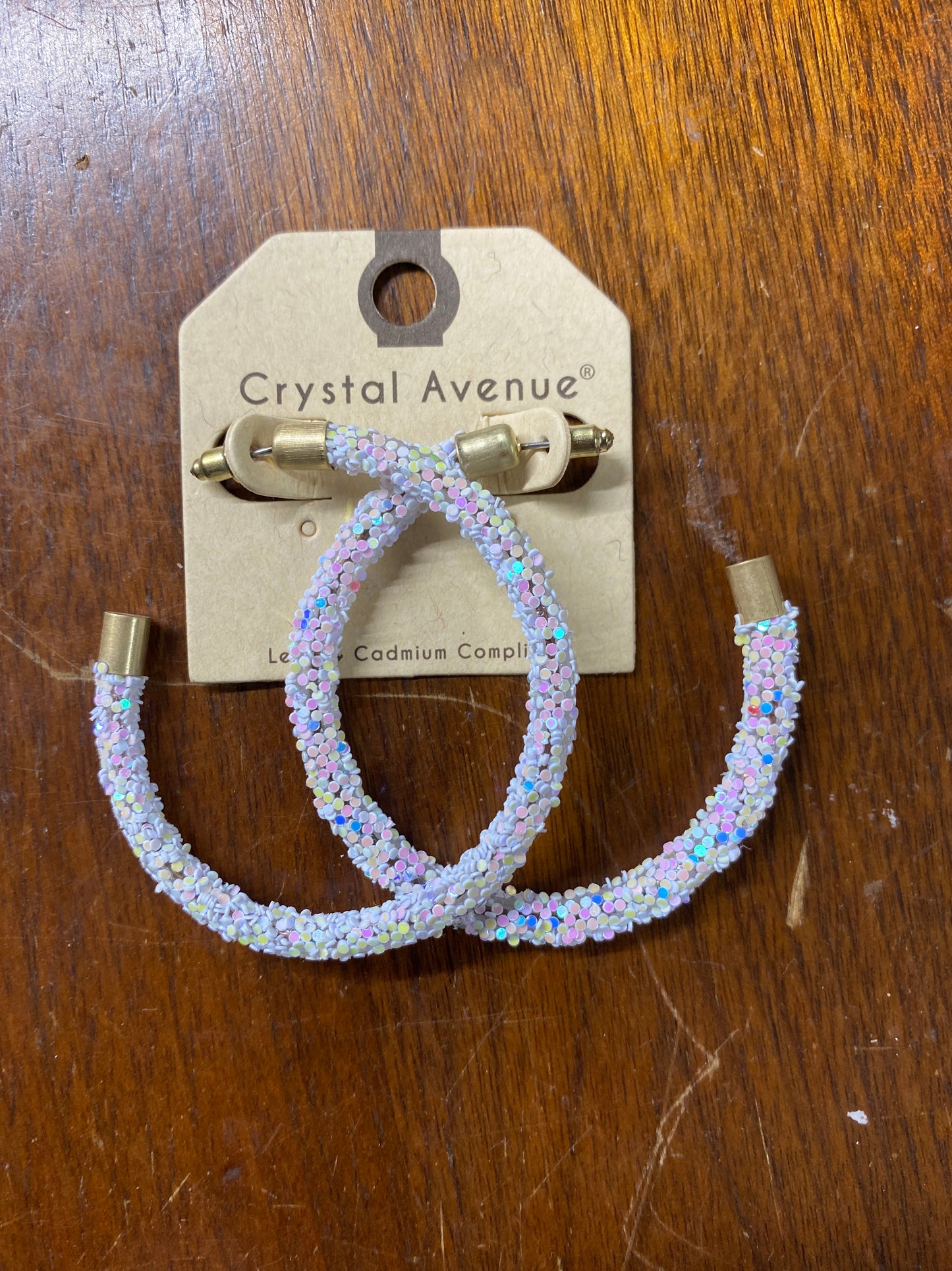 White Glitter Hoop 40MM