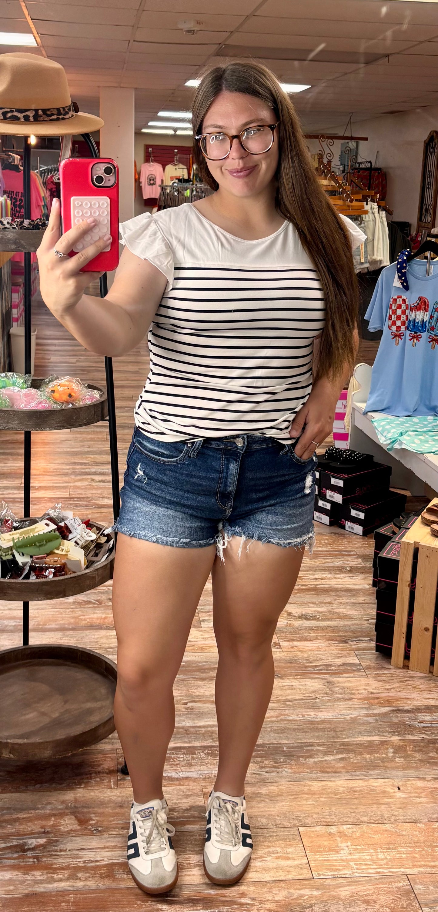 B&W Striped Tank With Bow Back