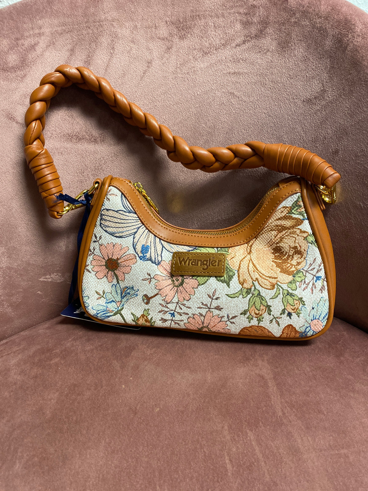 Wrangler Floral Print Braided Hobo Bag