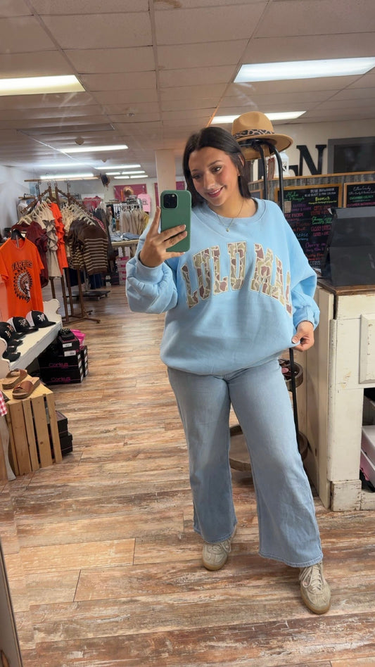 LuLu Mac Light Blue Camo Sweatshirt